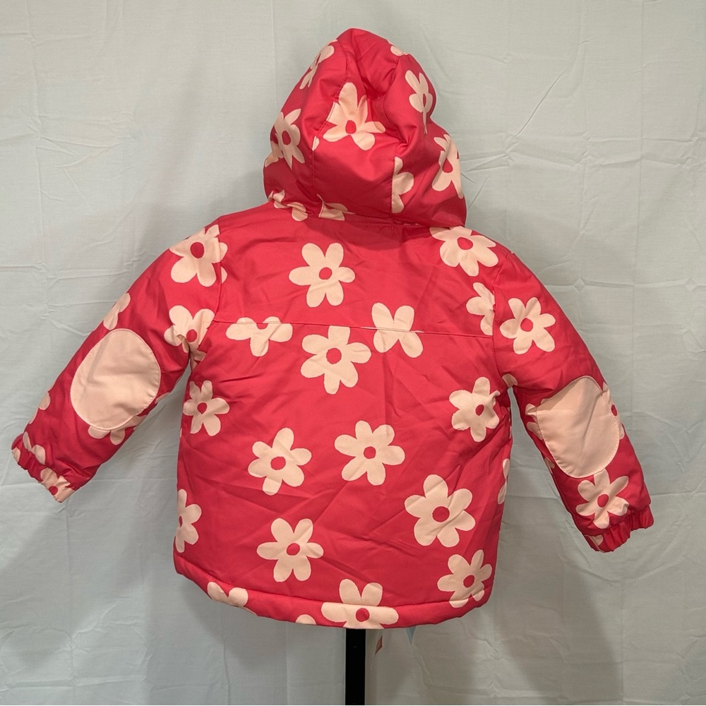 Cat & Jack Pink Floral 3-in-1 Hooded Jacket 3T NWT - Picture 3 of 7